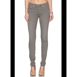 Rag & Bone The Skinny Distressed Sage Jeans Gray Cotton Blend Size 25 FLAW